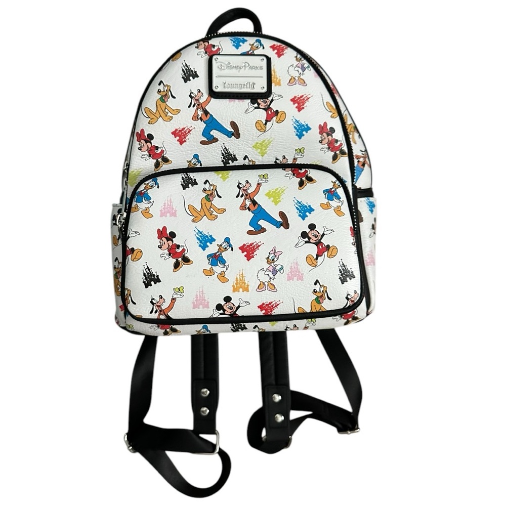 Loungefly Disney Character Print Backpack - White and Multicolor - Picture 2 of 16